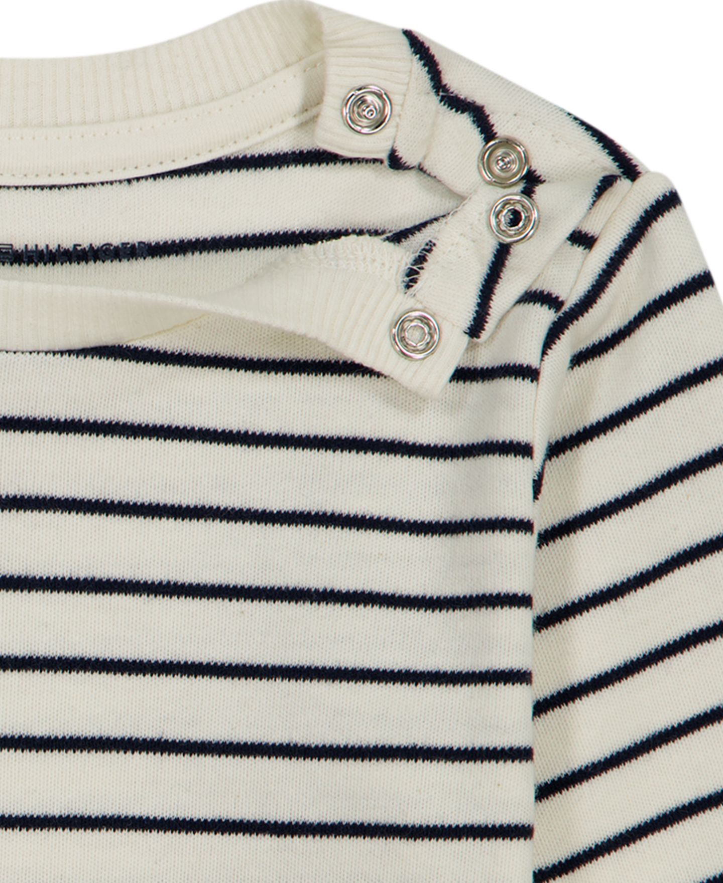 Комплект для мальчика Tommy Hilfiger: полосатое боди и полукомбинезон, 2 предмета, цвет: Тёмно-синий / Ванильный — фото 3