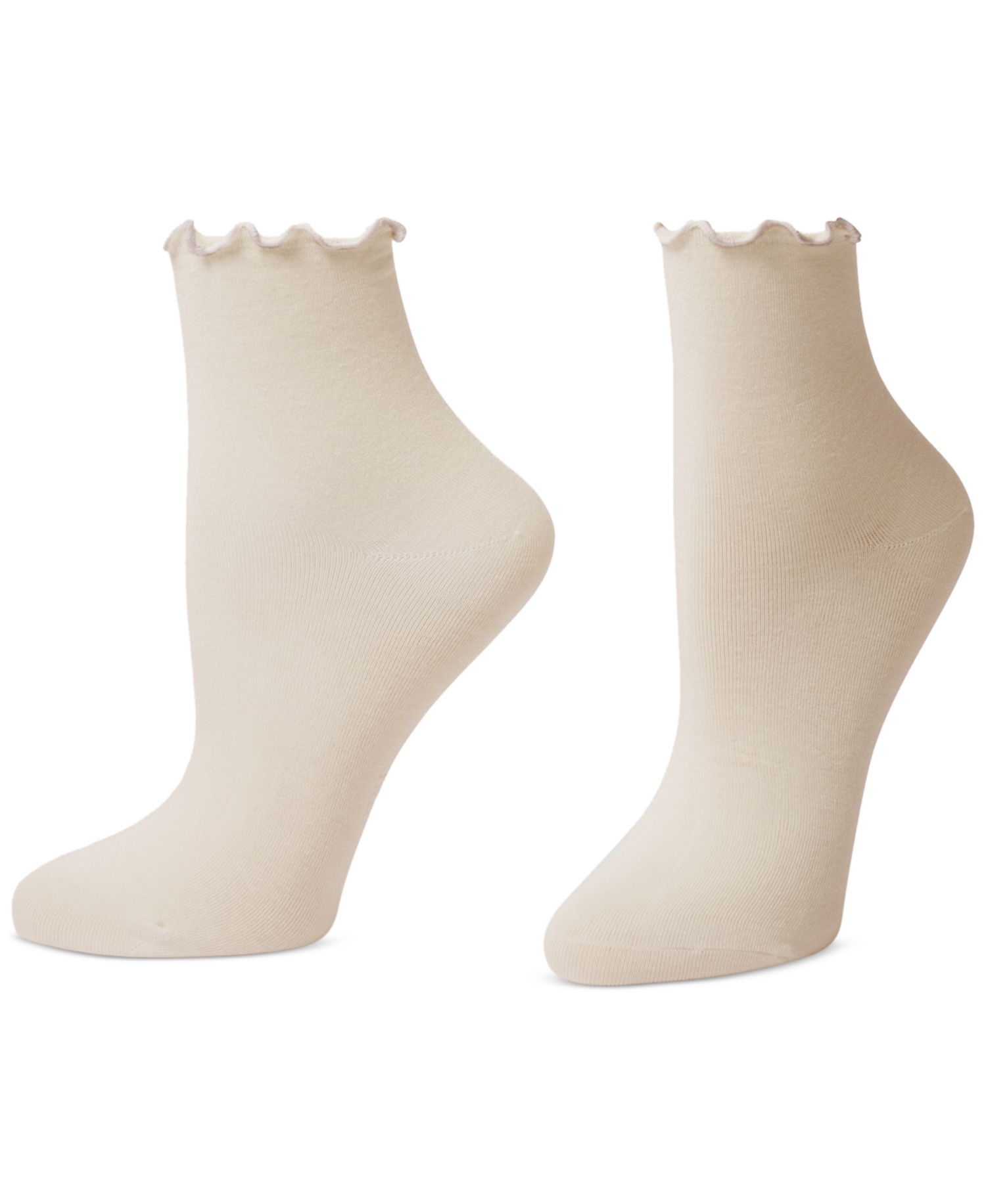Women's Ruffle Edge Ankle Sock, 3 Pack