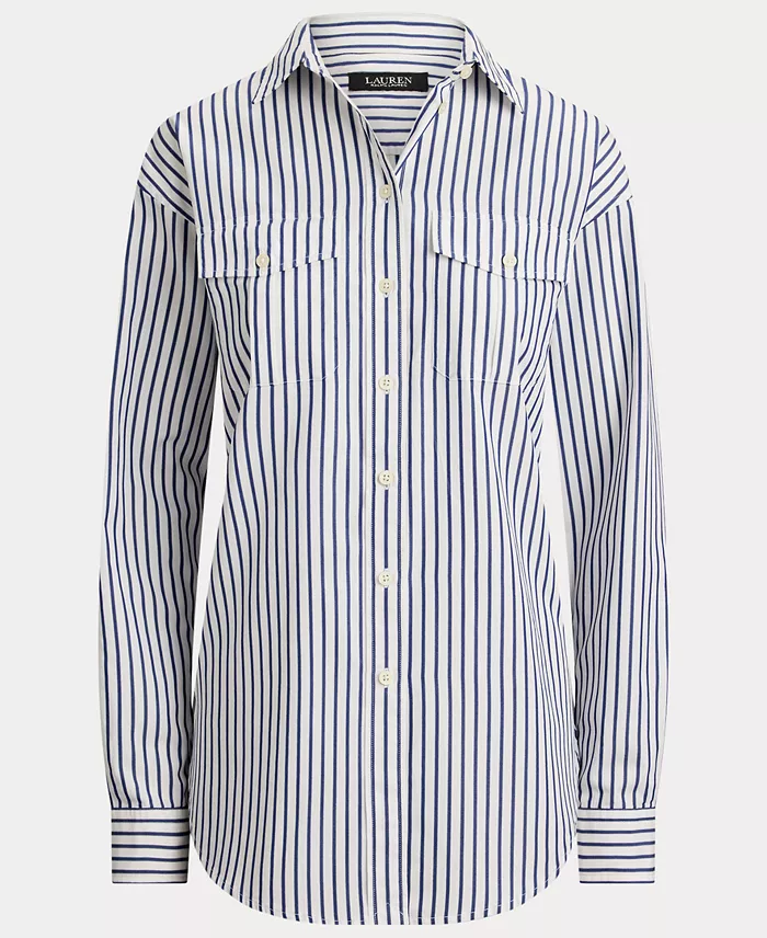Women's Striped Collared Shirt - thumbnail 4