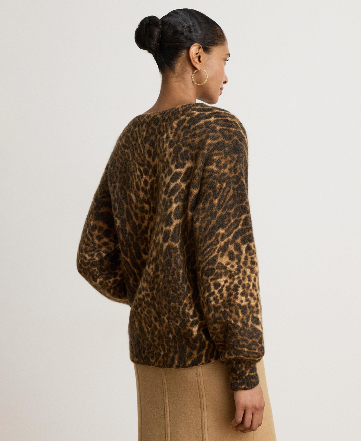 Women's Ocelot-Print Crewneck Sweater