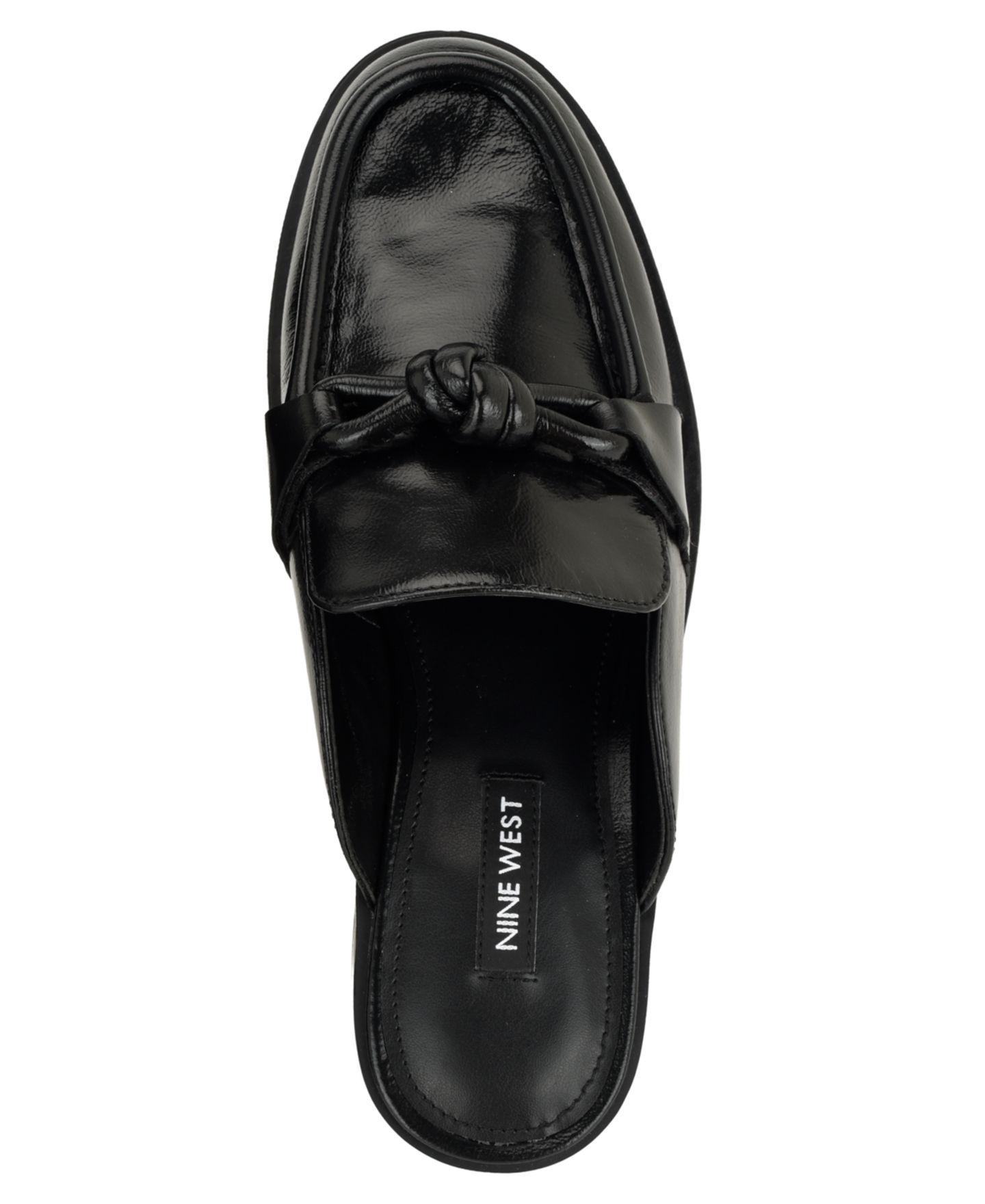 Женские сабо Nine West Mavey Knotted Slip-On Loafer Mules, цвет: Чёрный кожаный — фото 4
