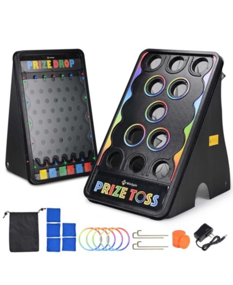 Детские игрушки WinSpin Bean Bag Toss Game and Medium Prize Drop w/ LED Light for Carnival School, цвет: Natrual