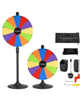 24" DIY Modular Prize Wheel 12 Slots Heavy Duty Dual Use Adjustable Tabletop or Floor Stand Trade Show