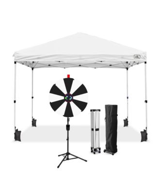 Modular Prize Wheel and 10x10ft Pop Up Canopy w/ 12PCS Replacement Panels