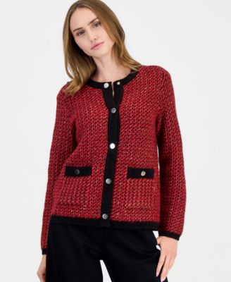 Women's Lurex Boucl&eacute; Cardigan