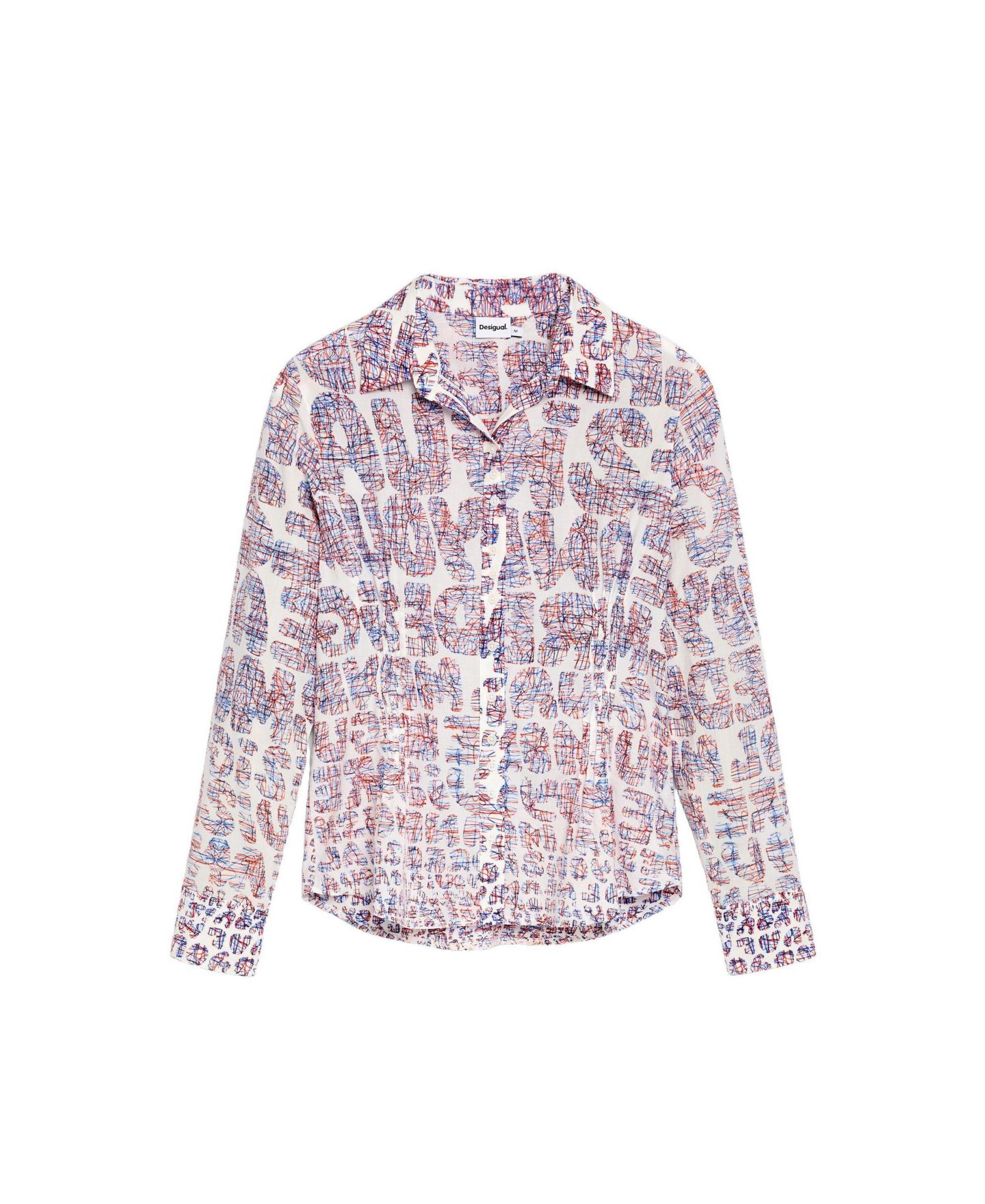 Женская рубашка Desigual Floral Print Shirt 100% Cotton, цвет: Красный — фото 6