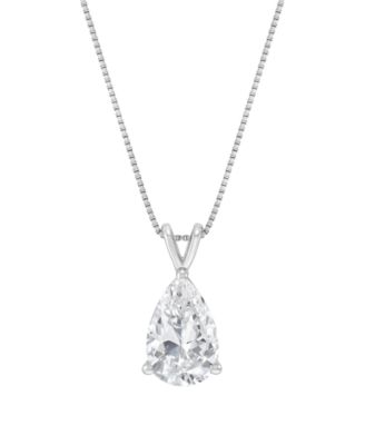 IGI Certified Lab-Grown Diamond Solitaire Pendant Necklace (2 ct. t.w.) in 14k White Gold