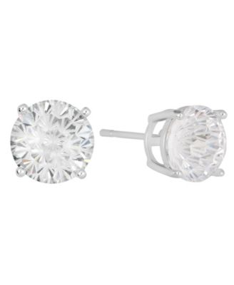 Sterling Silver Starlight Cubic Zirconia Solitaire Stud Earrings