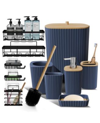 Modern Complete Bathroom Decor and Shower Caddy Set
