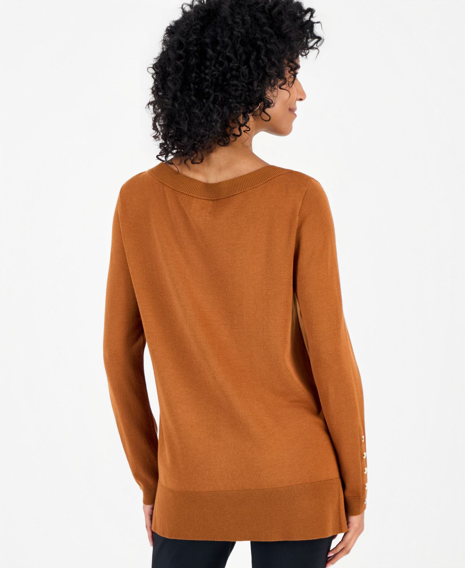 Petite Boat Neck Long-Sleeve Sweater
