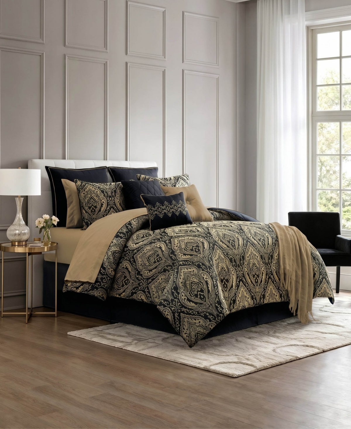 Medford Damask Bold Design 14-Piece Comforter Set