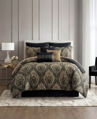 Medford Damask Bold Design 14-Piece Comforter Set, King