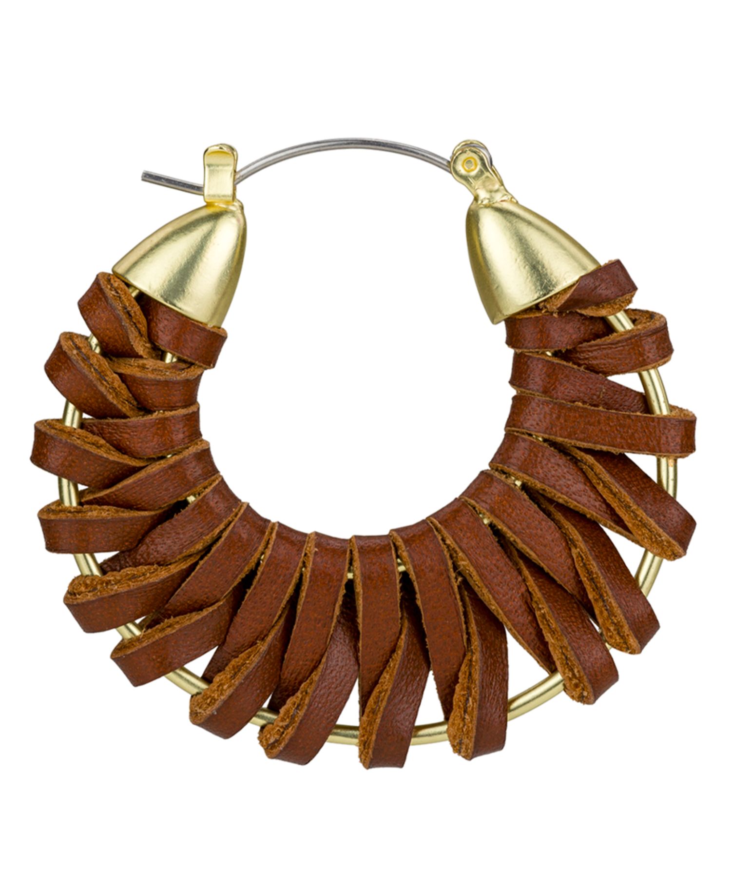 Wrapped Leather Collection Woven Hoop Earrings