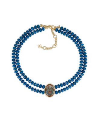 Rosemaling Under Crystal Collection Strand Beaded Necklace