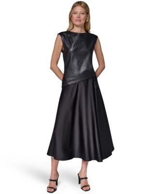Women's Sleeveless Boat Neck Dress