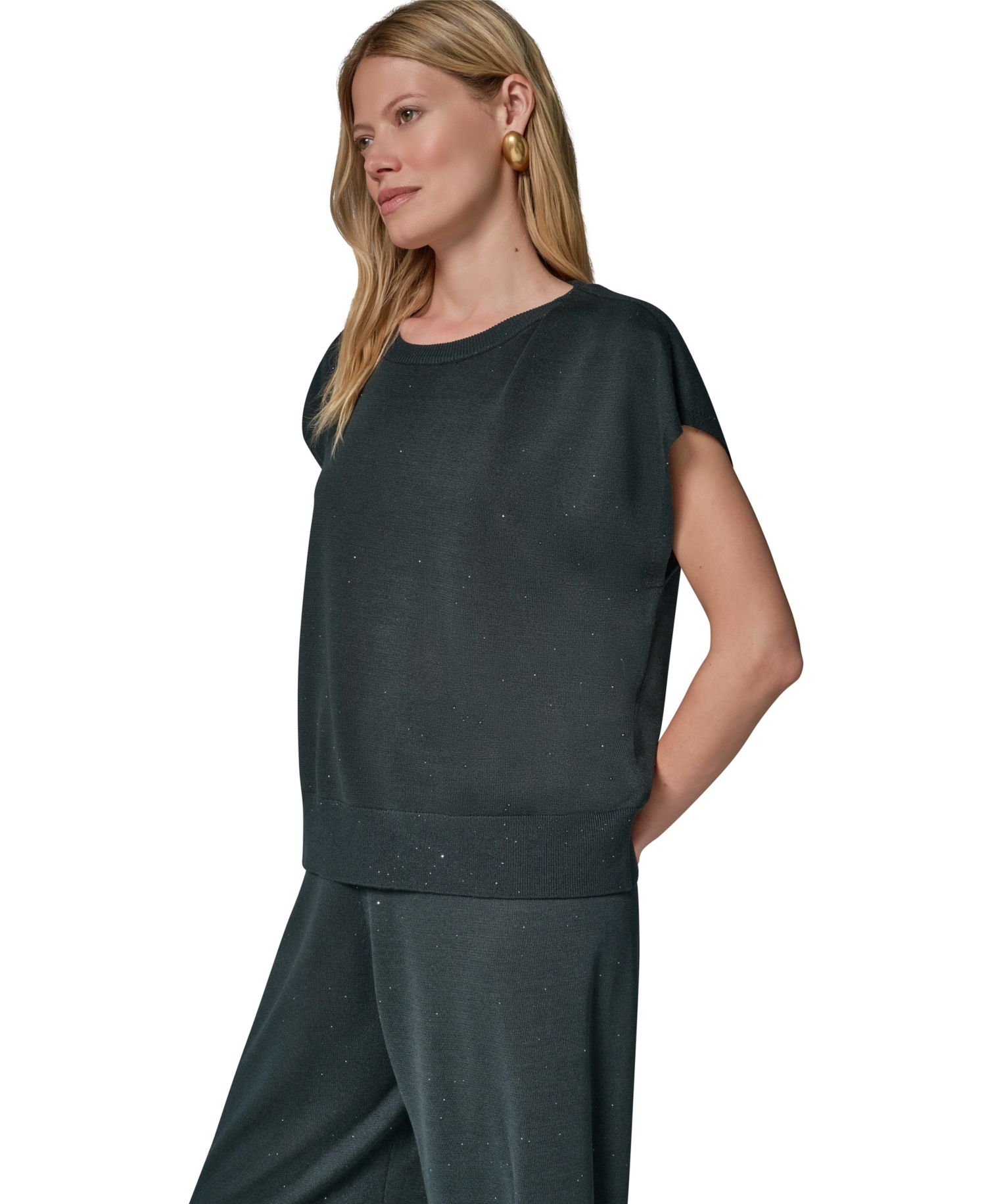 Women's Crewneck Cap-Sleeve Sweater