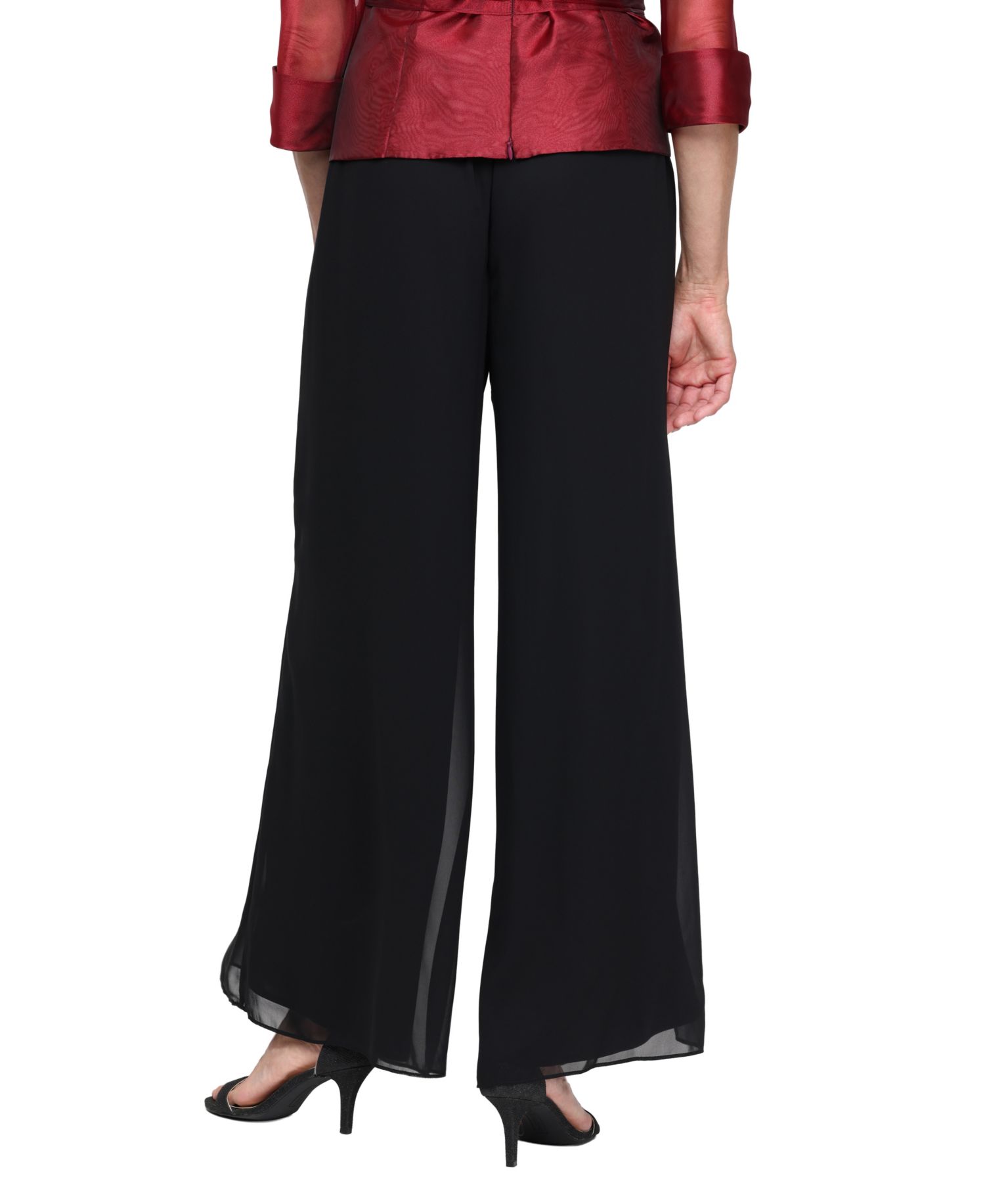 Women's Wide-Leg Chiffon Palazzo Pants