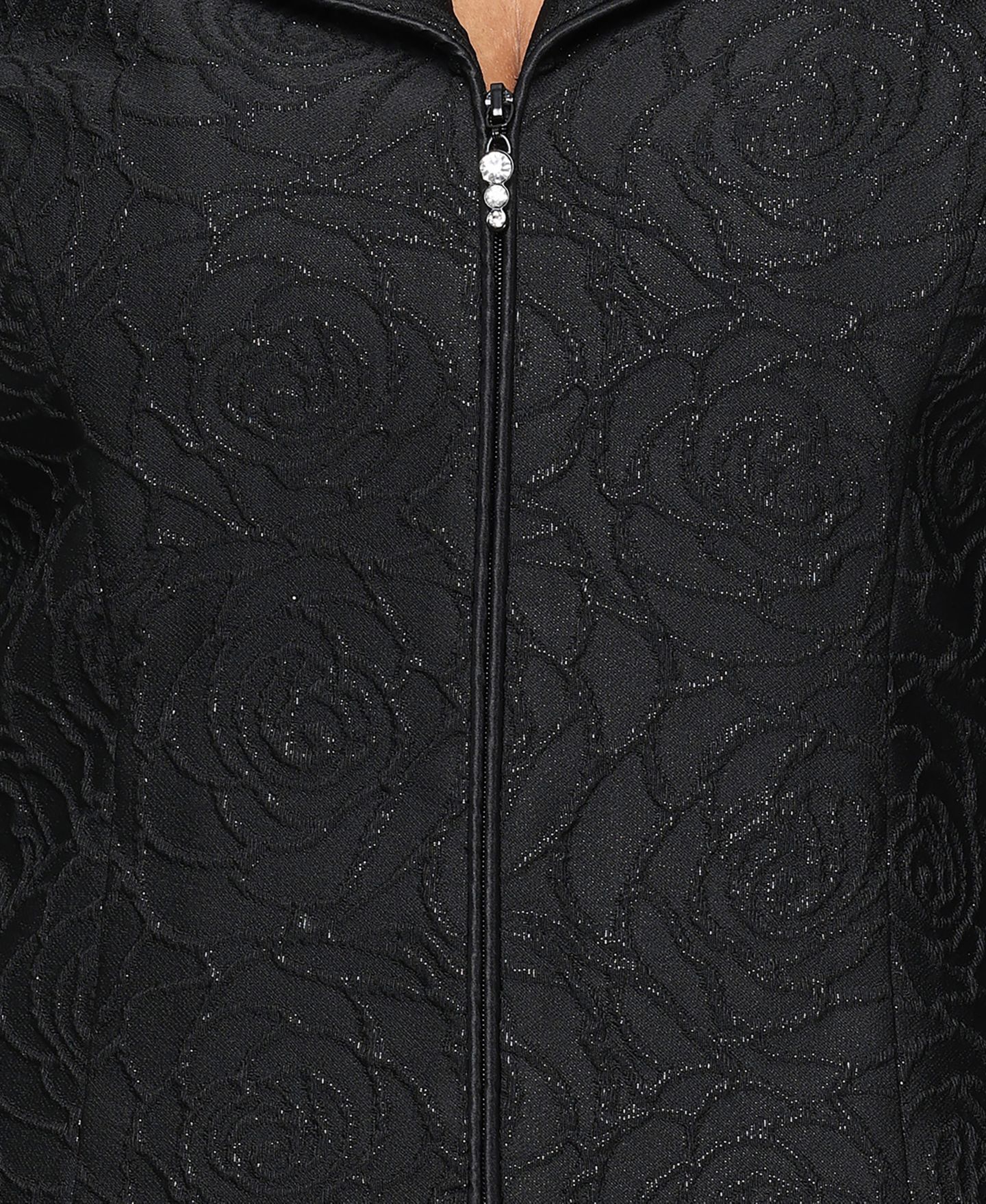 Женская куртка Alex Evenings Textured Jacquard Zip, цвет: Чёрный — фото 3