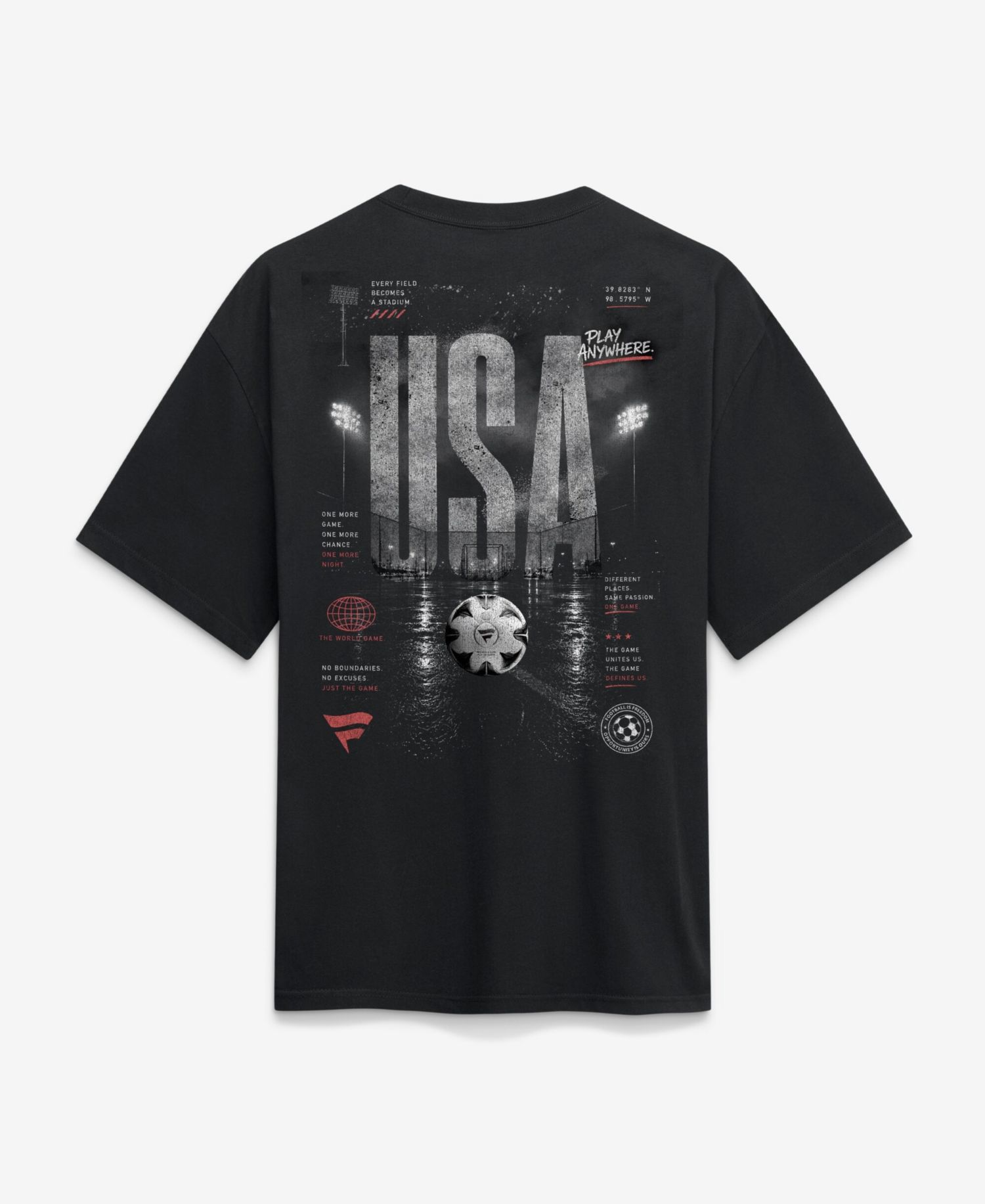 Men's Black USA Streets Of The World Heavyweight T-Shirt