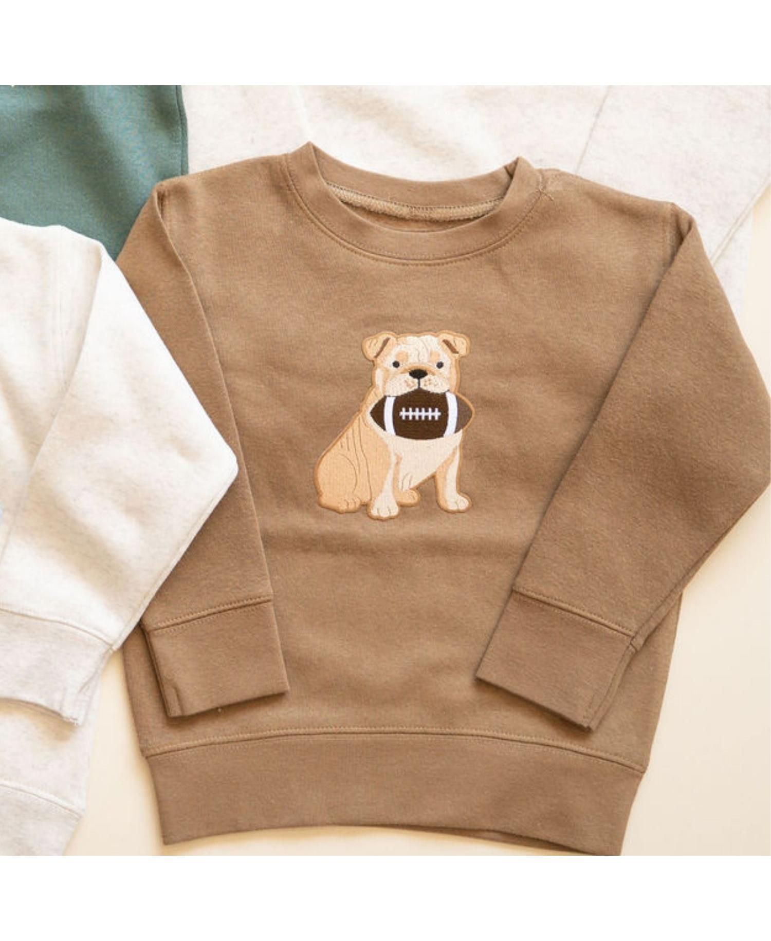 Little Boys Bulldog Football Patch Sweatshirt