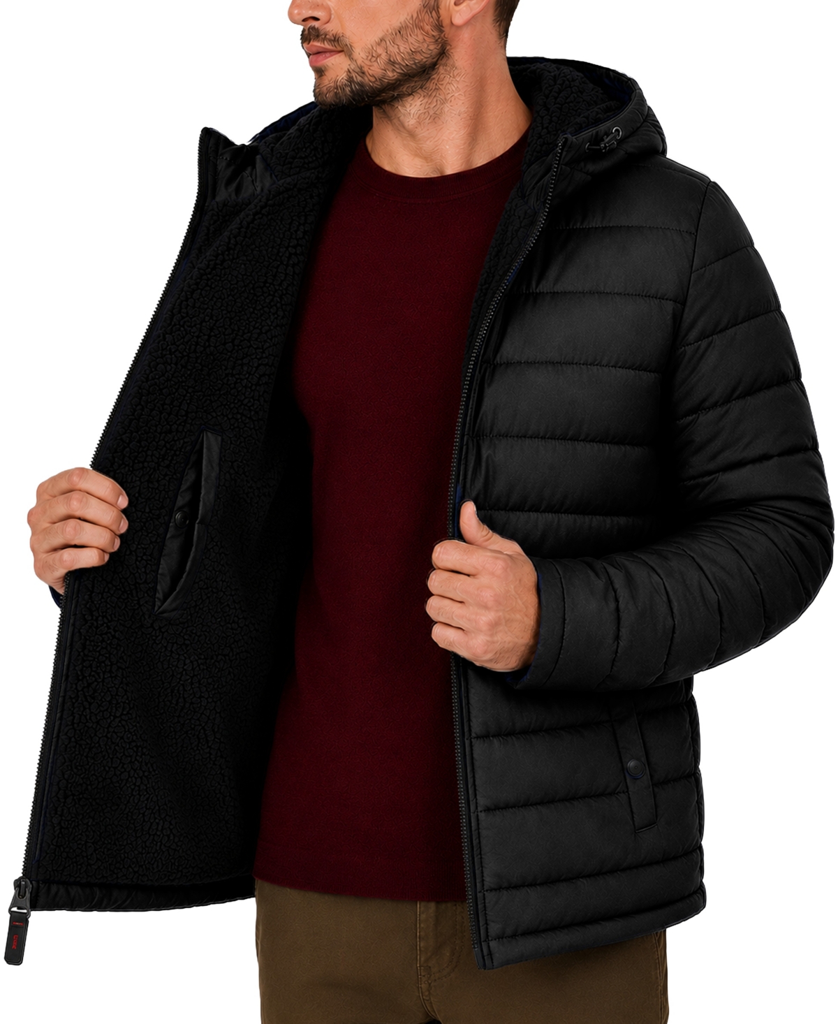 Hawke & Co. Men's Stretch Hooded Sherpa Lined Jacket