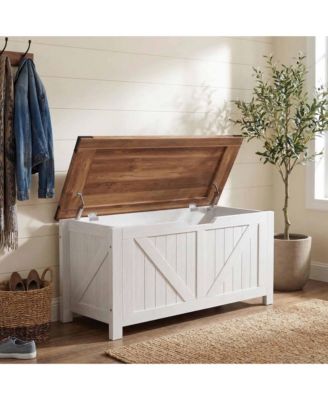 Storage Bench, 39 Inch Wood Lift Top Entryway Organizer Chest with Slow Close Hinges, Coffee Table for Living Room