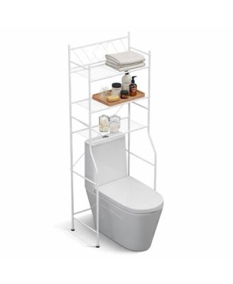 3-Tier Over the Toilet Bathroom Storage Organizer with Wide Stabilizing Base