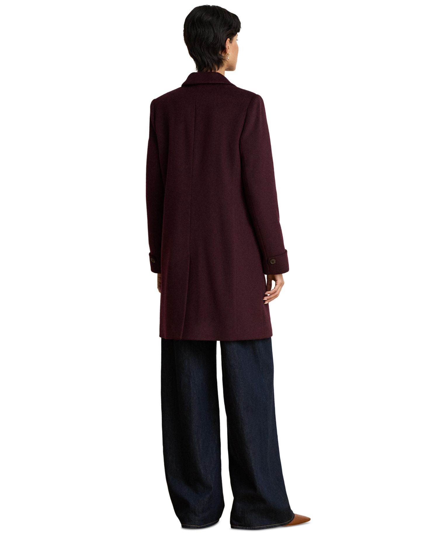 Petite Notched-Collar Walker Coat