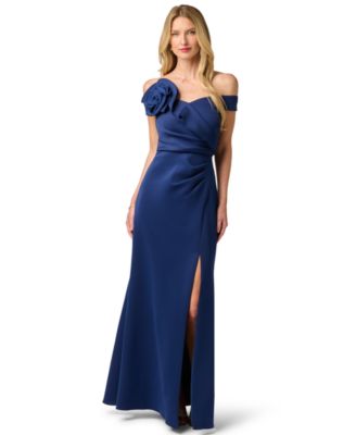 Women's Off-the-Shoulder Scuba Gown Dress