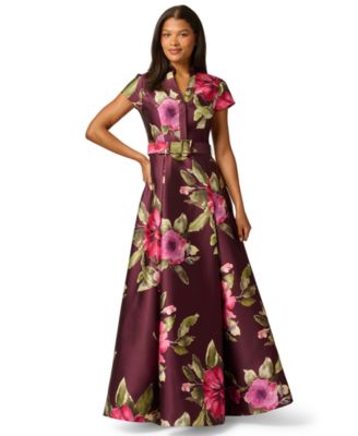 Women's V-Neck Floral Ball Gown