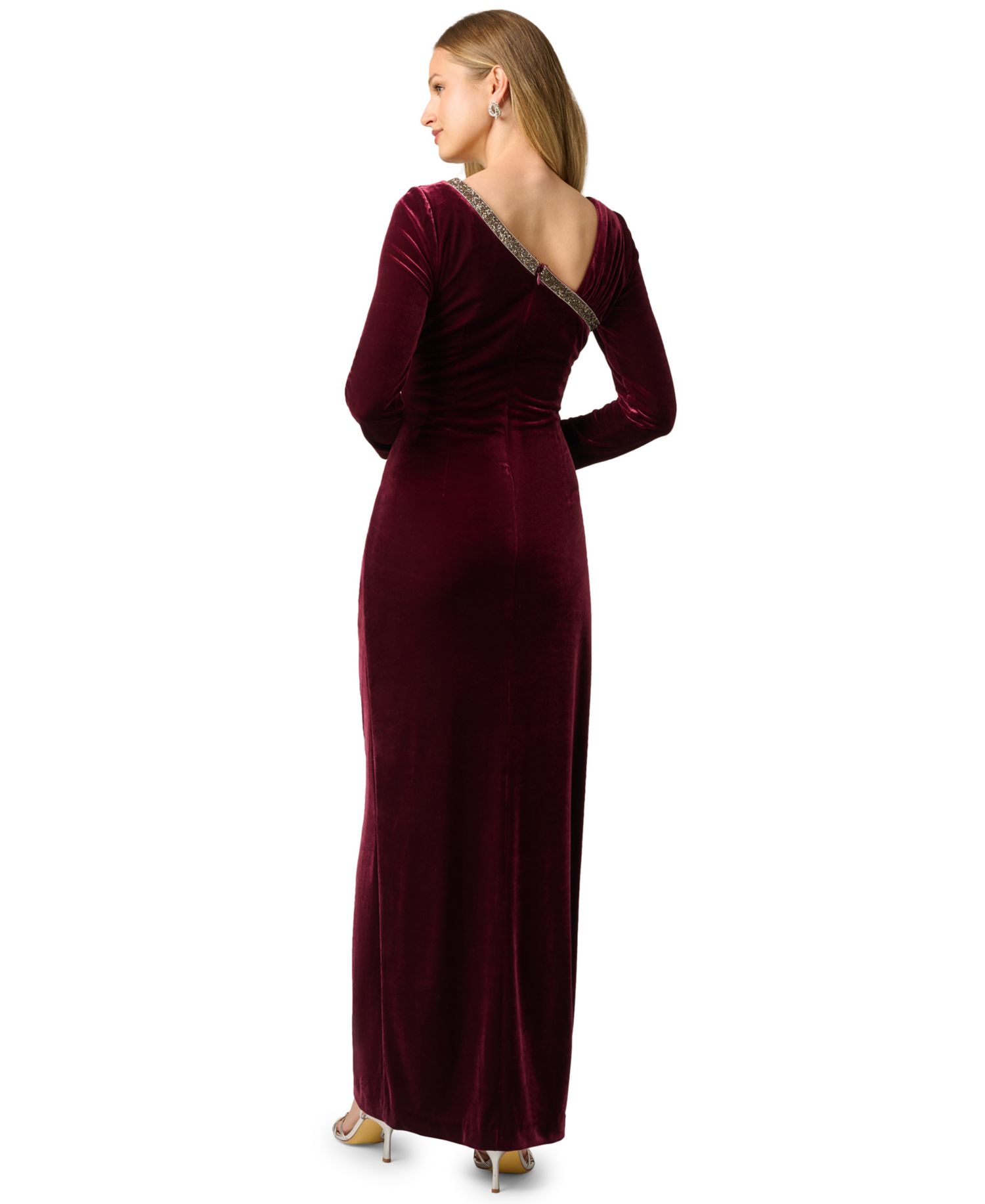 Women's Long-Sleeve Velvet Dress