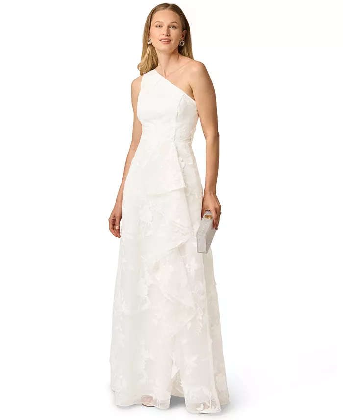 Women's Embroidered Ruffle Gown - thumbnail 5