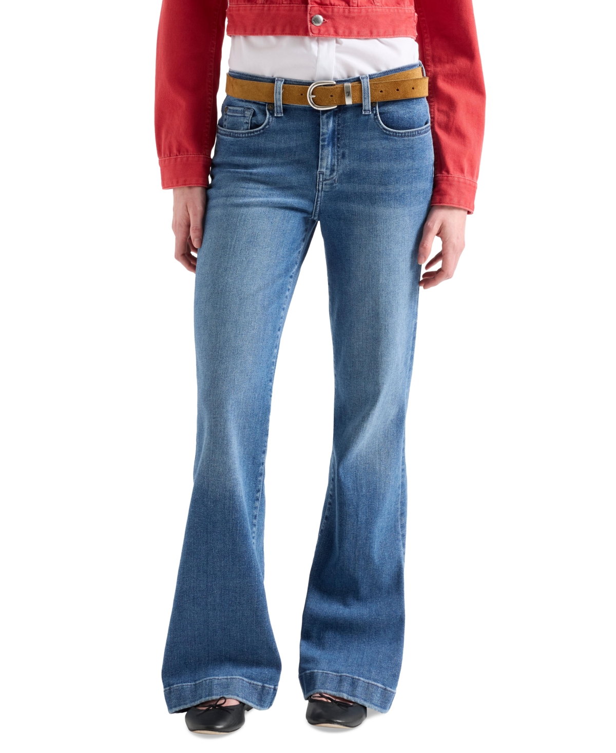 7 For All Mankind Women's Dojo Tailorless Mid-Rise Flare Jeans - Yorktown