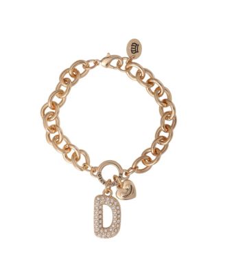 Pave Initial Charm Bracelet  7.5 inch