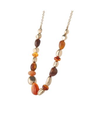 Beaded Chunky Necklace Gold-Tone 18"+3", Country and Western Jewelry for Women, Country Concert Necklace