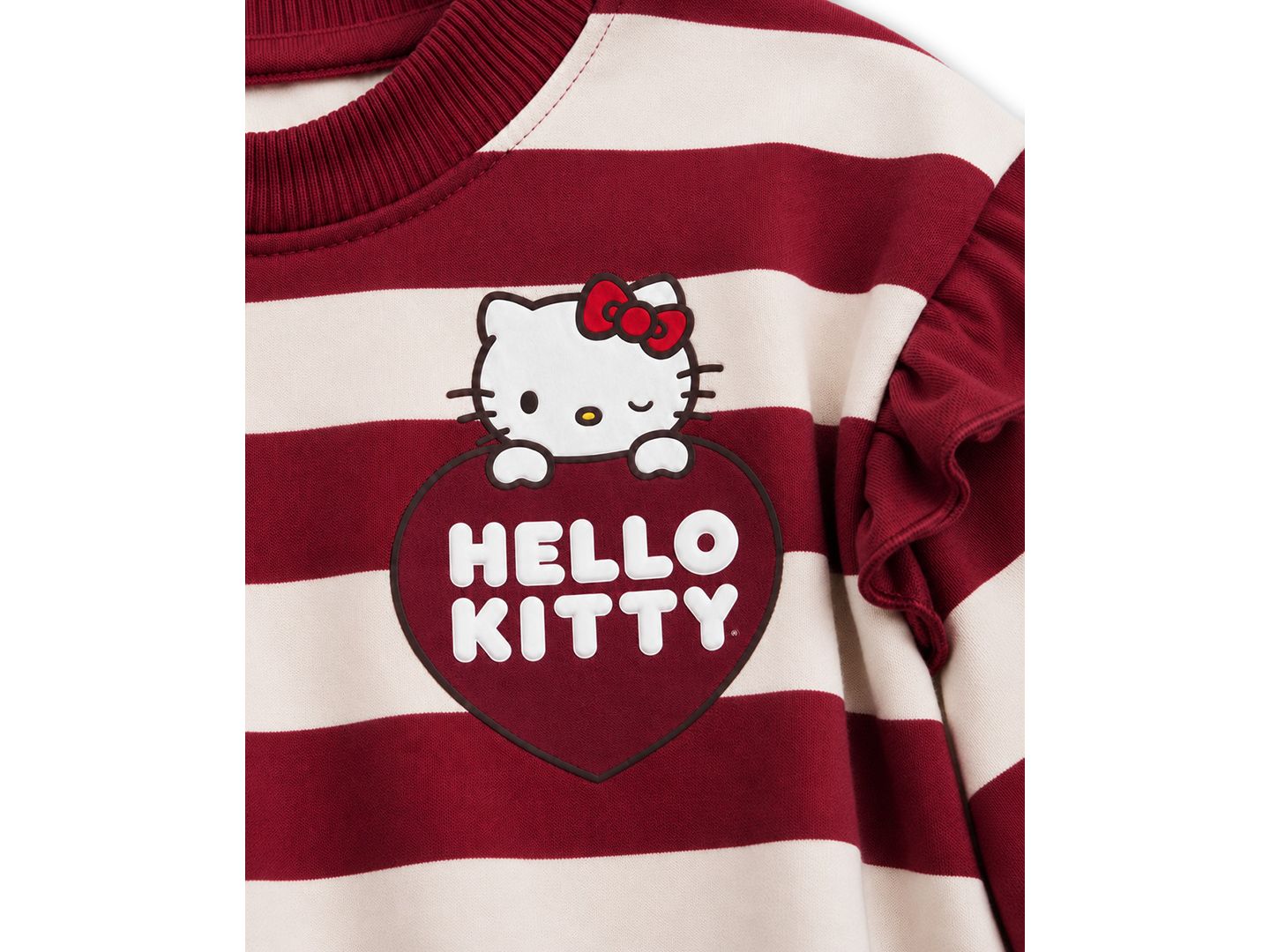 Детский комплект Hello Kitty: свитшот и юбка, 2T-6X, цвет: Белый / Красный — фото 3