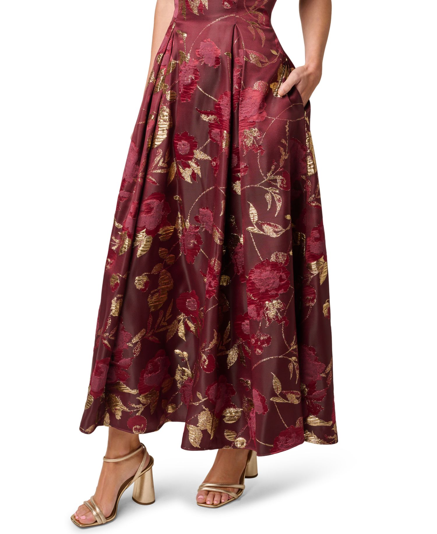 Petite Printed Off-The-Shoulder Midi Dress