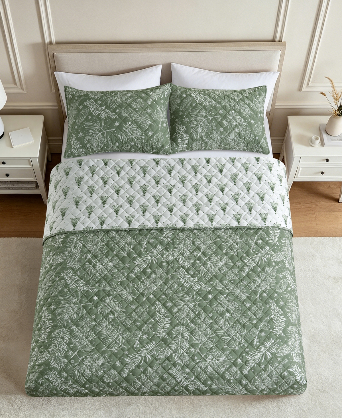 Lenox Pinecone Winter 3-Piece Quilt Set