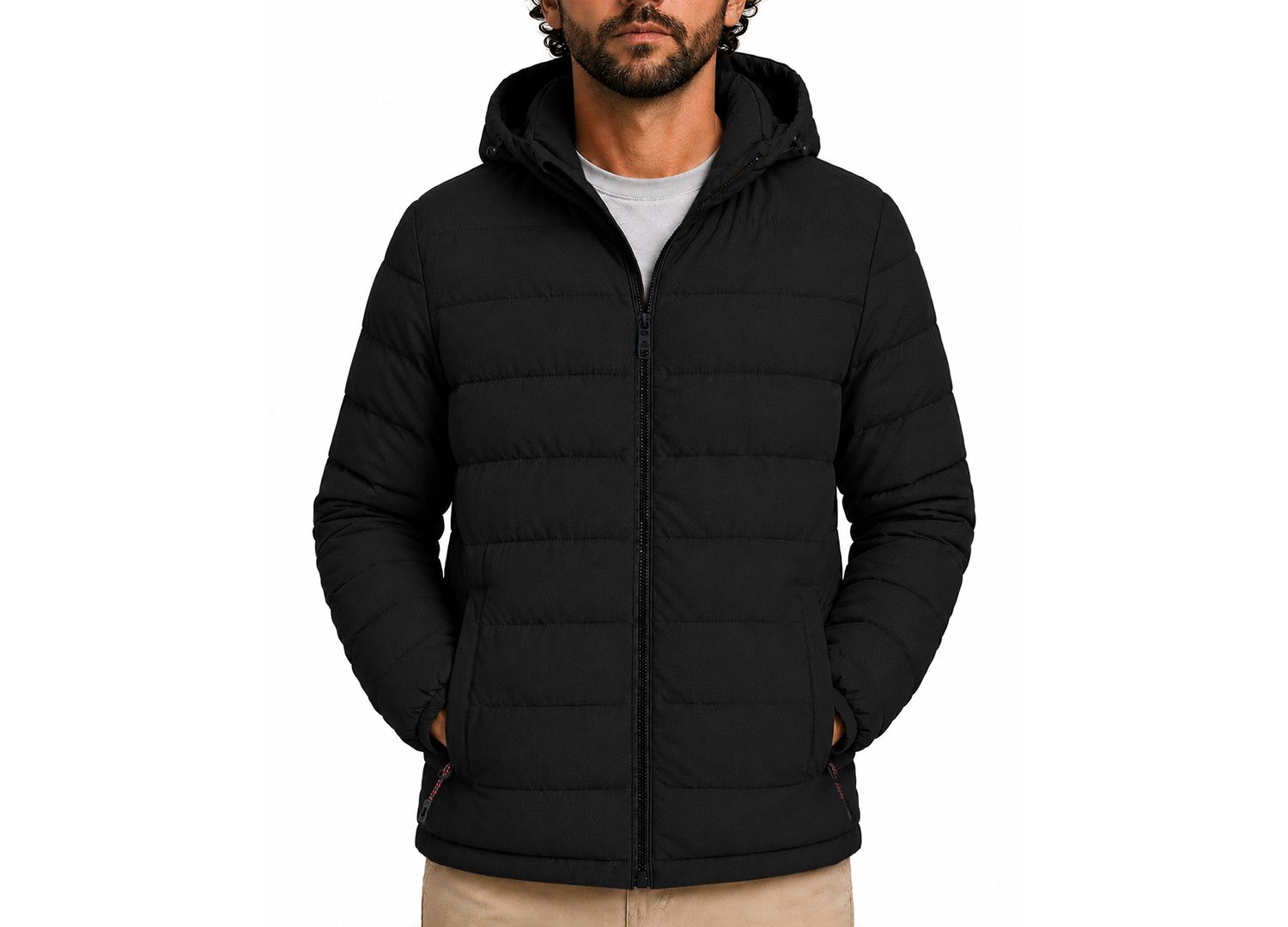 Men's Stretch Insulated Hooded Puffer Jacket