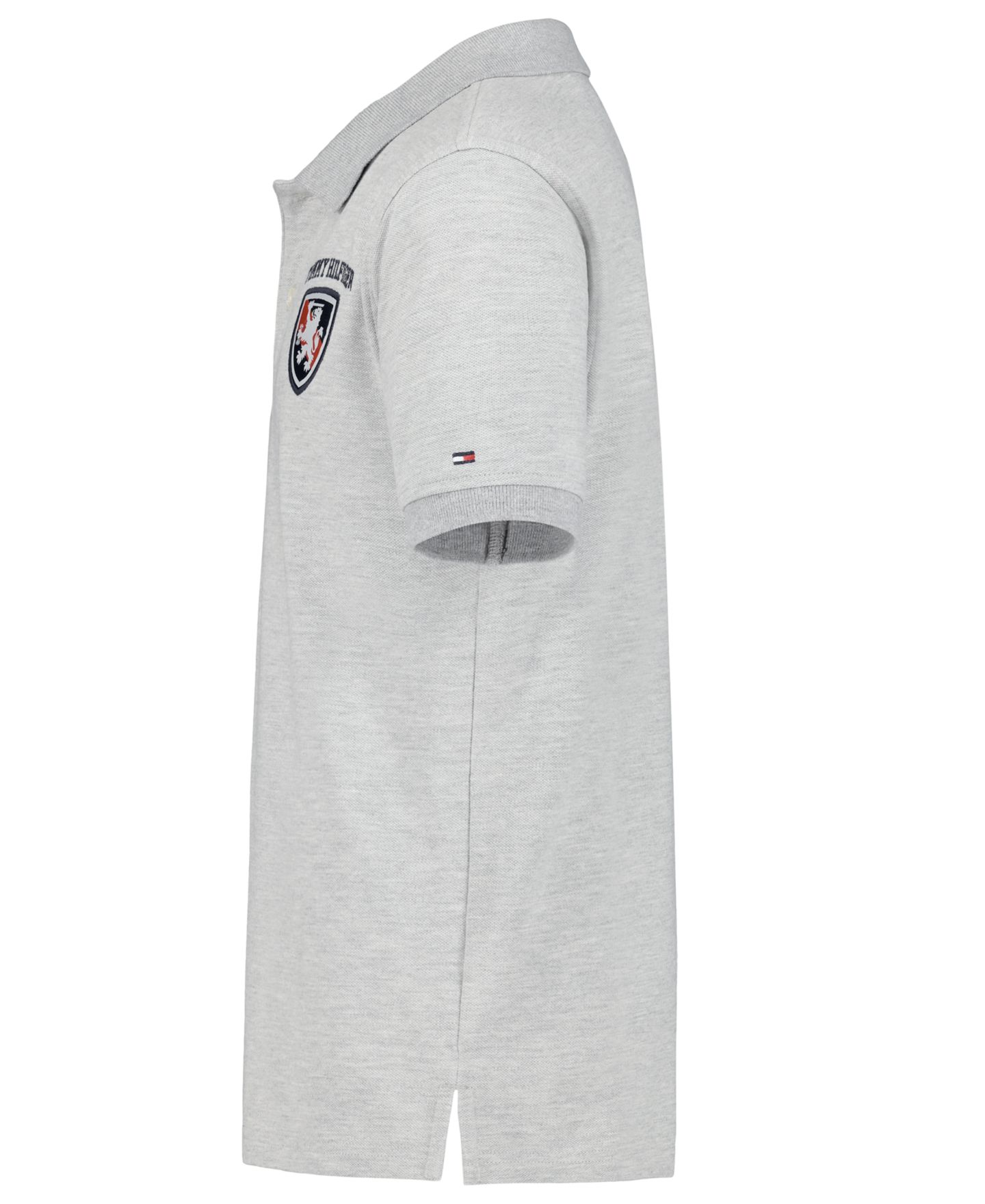 Поло Tommy Hilfiger Color-Block Stripe Polo для мальчиков, цвет: Серый меланжевый — фото 4