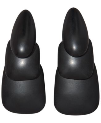 Black-Tone Resin Linear Drop Earrings