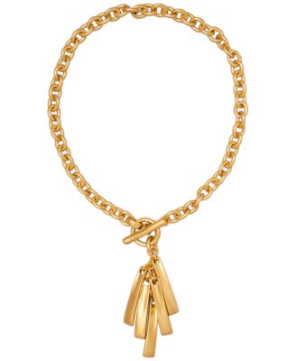 Gold-Tone Movement Pendant Necklace