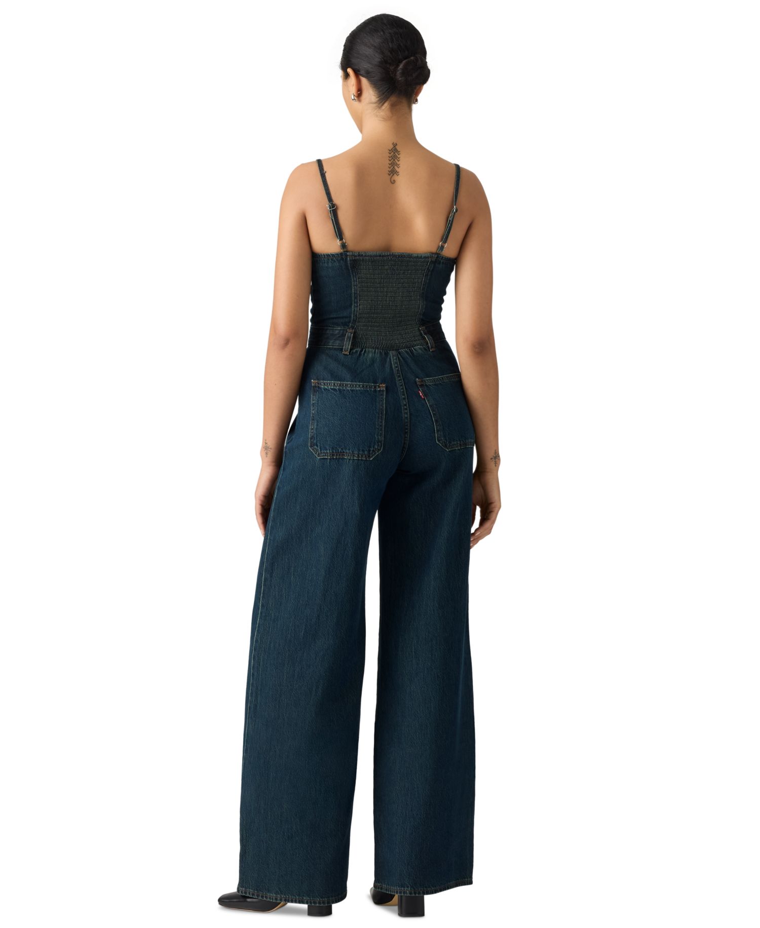 Premium Women's Seamed Wide-Leg Denim Jumpsuit