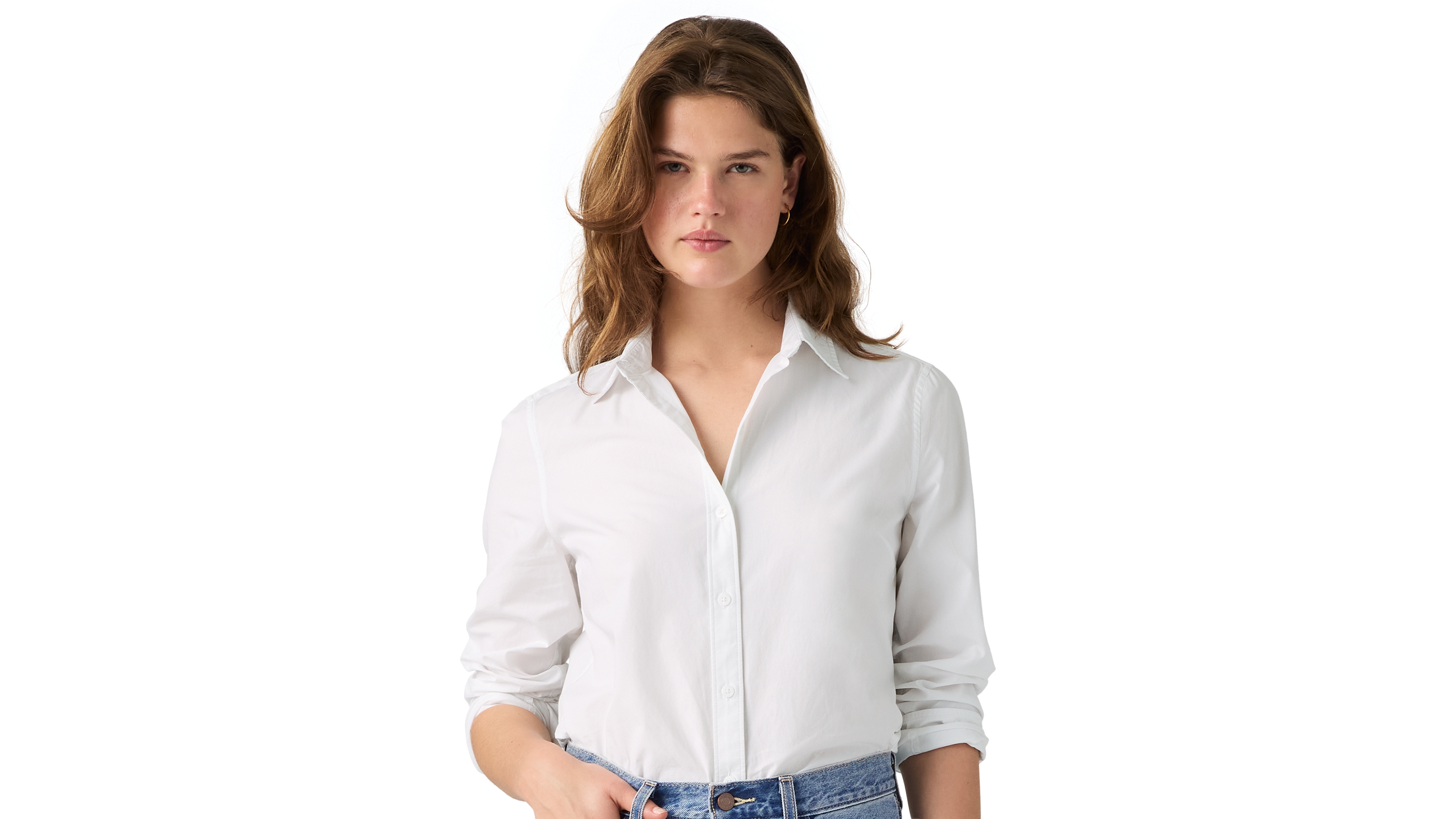 Levi's Women's Carlile Classic Poplin Long-Sleeve Shirt