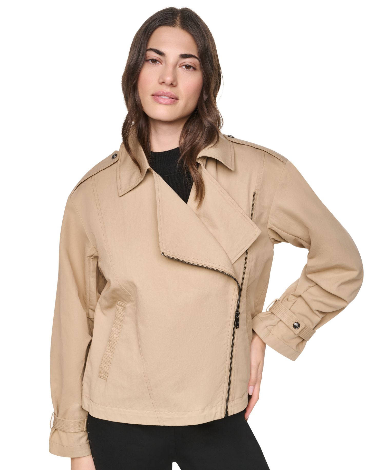 Women's Collared Zip-Front Utility Jacket