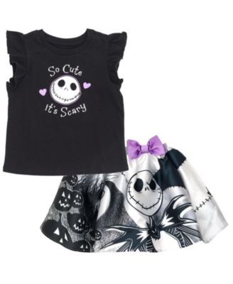 Nightmare Before Christmas Kids & Baby Jack Skellington Girls(5-14)' 2-Piece Sleeveless Top and Skirt Set