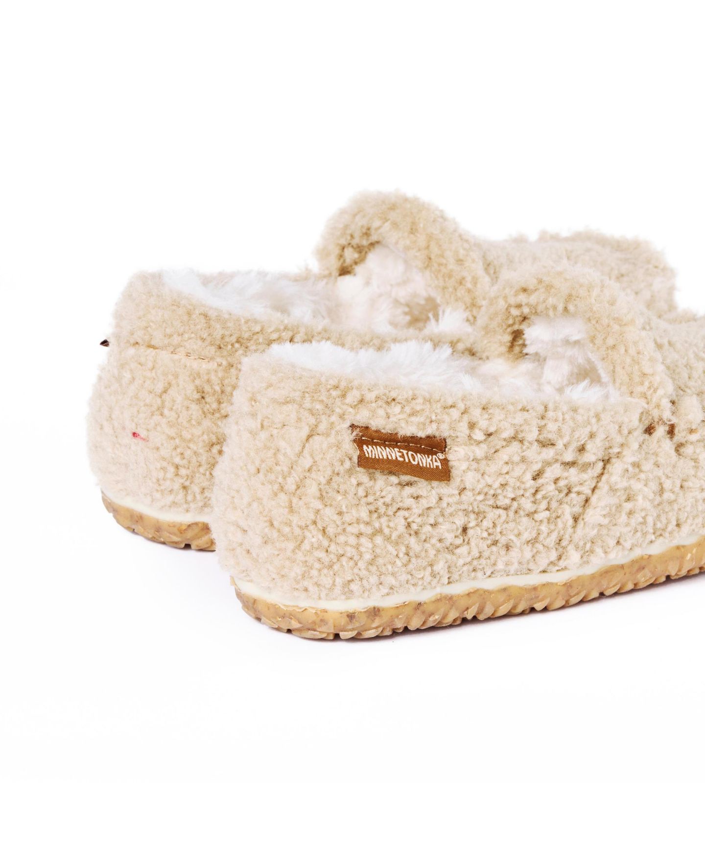 Женские тапочки Minnetonka Tempe Slippers, цвет: Бежевый — фото 4