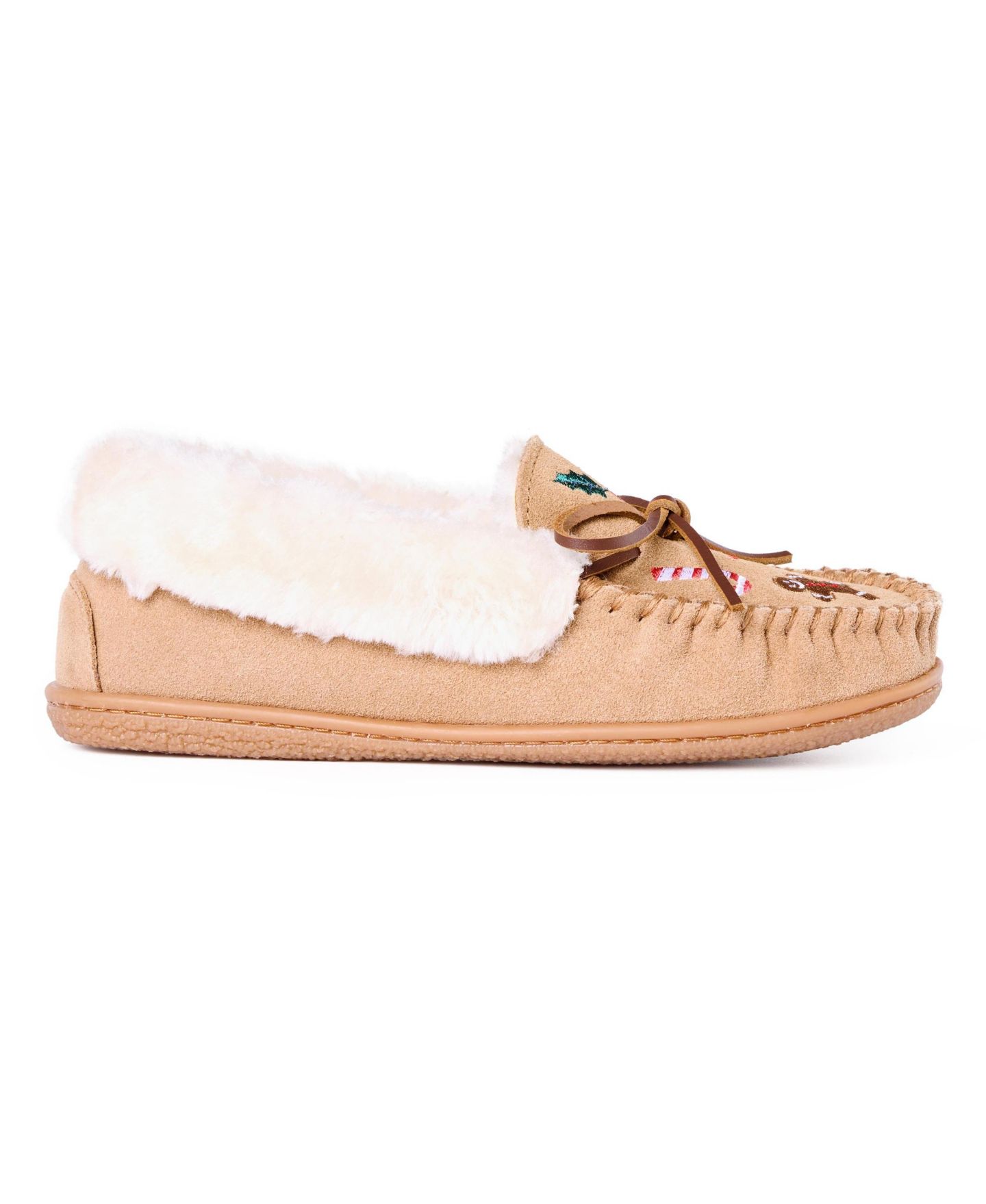 Женские тапочки Minnetonka Camp Collar Moc Slipper, цвет: Бежевый — фото 4