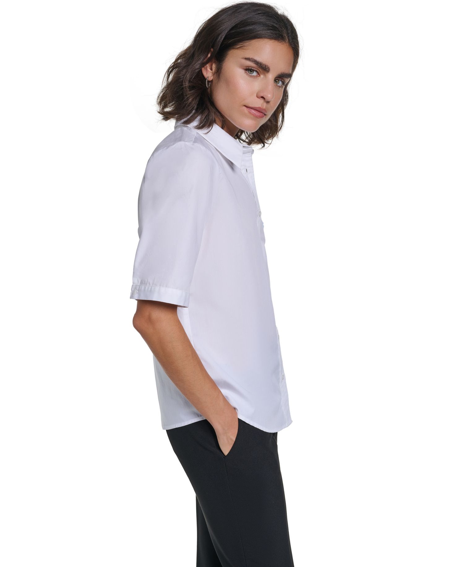 Women's Short-Sleeve Collared Blouse