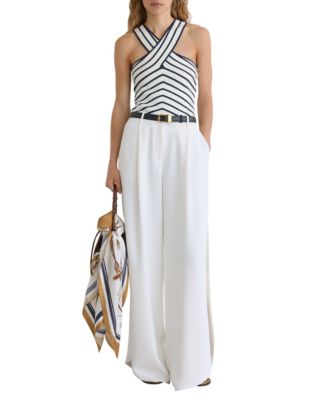 Women's Aria Striped Crossover Compact-Knit Vest